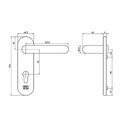 Nemef Black Fire Resistant Handle Lever Set - 8mm Spindle
