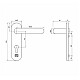 Nemef Black Fire Resistant Handle Lever Set - 8mm Spindle