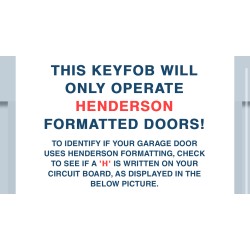 Ansa Deco Door Systems Remote Control Handset TX2 - HENDERSON Frequency