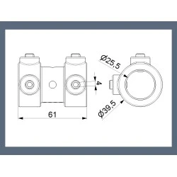 Sectional Garage Door Aluminum Coupler Residential - 1" Shaft